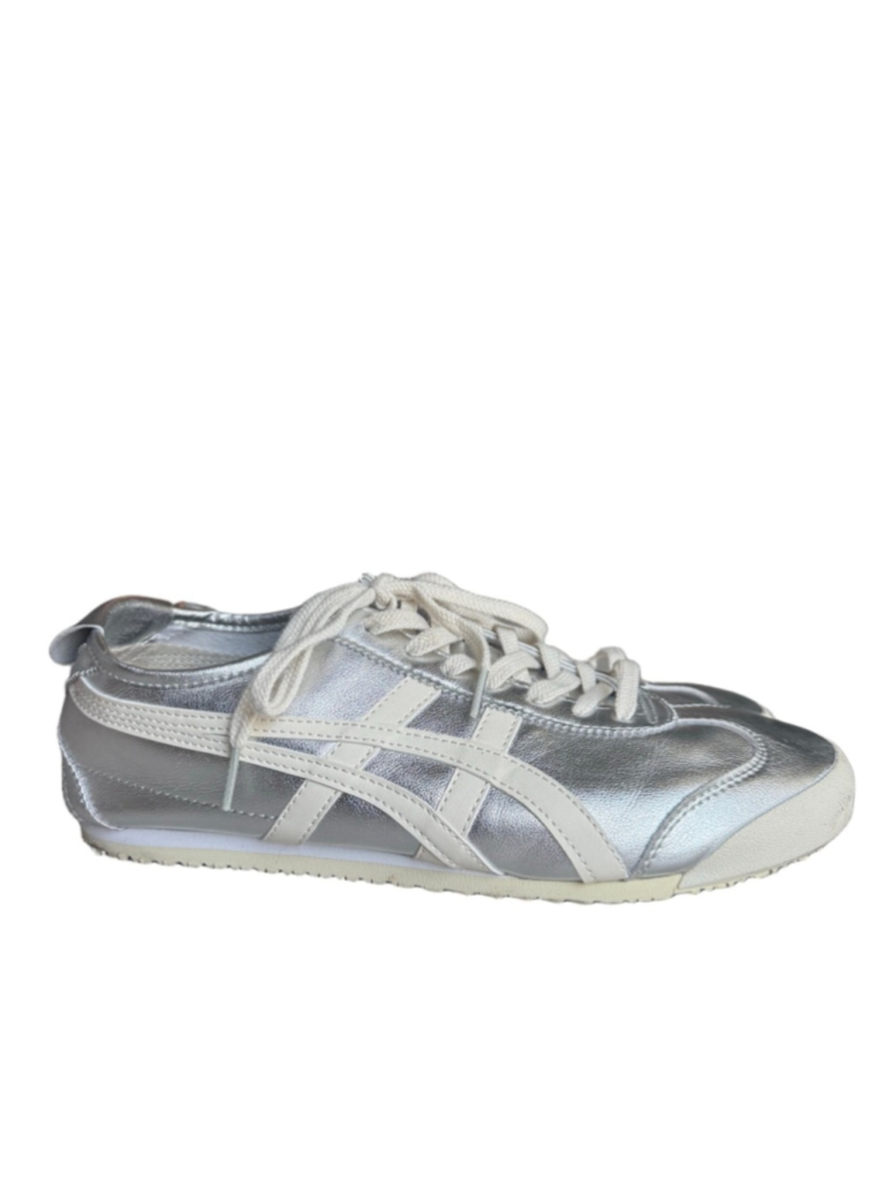 Onitsuka Tiger Mexico 66 Silver Metallic Leather Sneakers US 9.5 EU 43.5